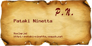 Pataki Ninetta névjegykártya